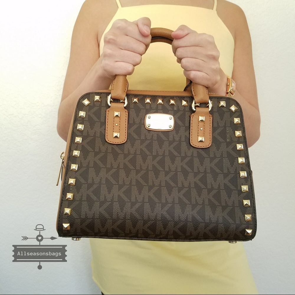 NWT Michael Kors Sandrine studded satchel Small - Picture 3 of 8